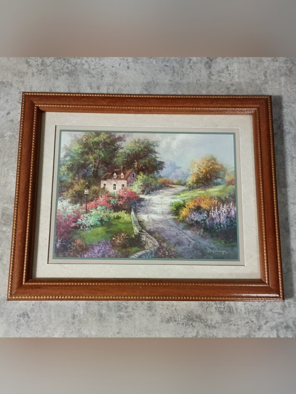 Framed Garden Landscape Print with " Country Cottage"  By Lee K Parkinson
